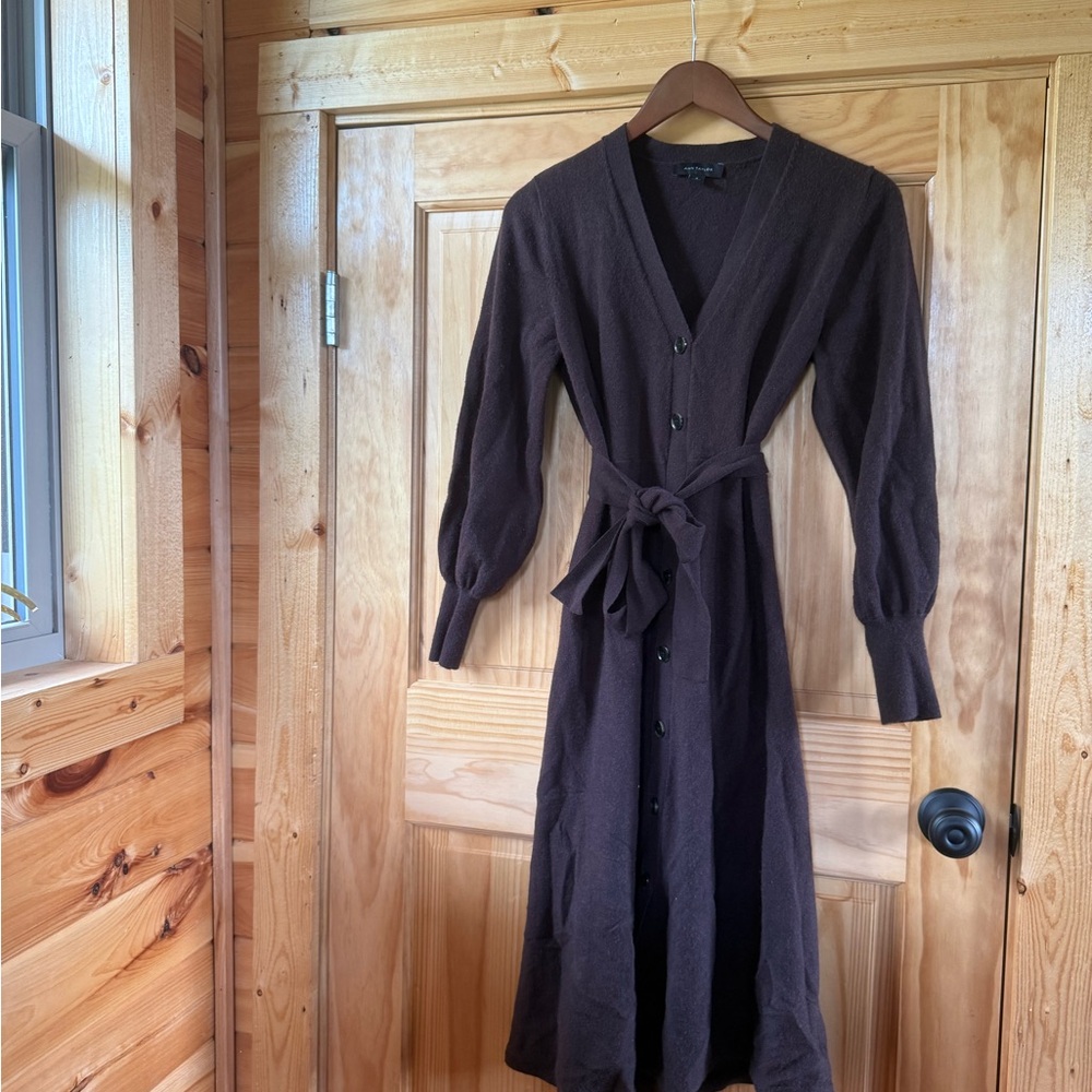 Ann Taylor Dark Brown Long Sleeve Dress